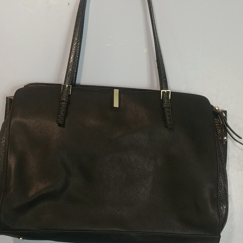 Tutilo New york Weekend/take away leather /snakeskin lrg. Tote NWOT